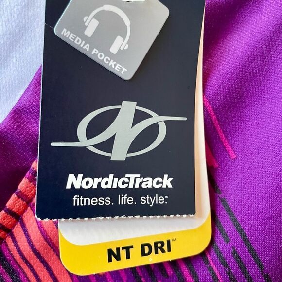 NORDIC TRACK DRI LONG SLEEVE MESH TEE PURPLE PRINT SIZE LARGE - Picture 4 of 6
